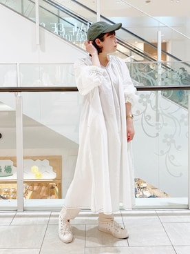 「Scye（サイ）のアイテム（帽子）」を使った、ayacaさん（レディース・156cm）の春コーディネート