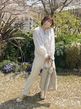 「ホワイト×コーデ」｜ayacaさん（レディース・156cm）の春コーディネート
