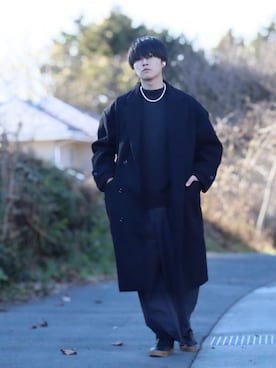 「CASPER JOHN」｜「アイテム（チェスターコート）」を使った、とも［田舎者の日常］さん（メンズ・169cm）の冬コーディネート