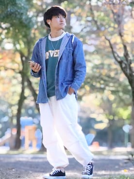 「CONVERSE（コンバース）のアイテム（スウェット）」を使った、とも［田舎者の日常］さん（メンズ・169cm）の冬コーディネート
