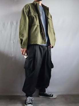 「RAGEBLUE（レイジブルー）のアイテム（ミリタリージャケット）」を使った、とも［田舎者の日常］さん（メンズ・169cm）の春コーディネート