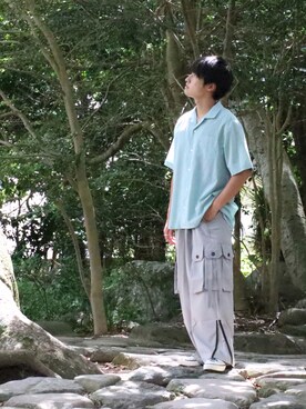「Lazar（ラザル）のアイテム（トップス）」を使った、とも［田舎者の日常］さん（メンズ・169cm）の夏コーディネート