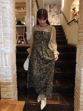 「アイテム（ドレス）」を使った、hinanoさん（レディース・163cm）の冬コーディネート