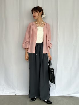 「Vネック」｜hinanoさん（レディース・163cm）の春コーディネート