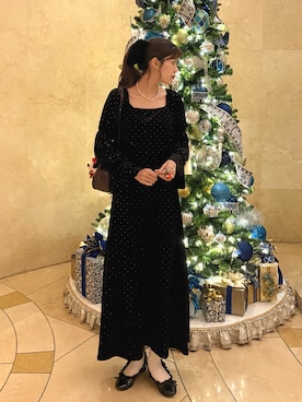 「アイテム（ドレス）」を使った、hinanoさん（レディース・163cm）の冬コーディネート