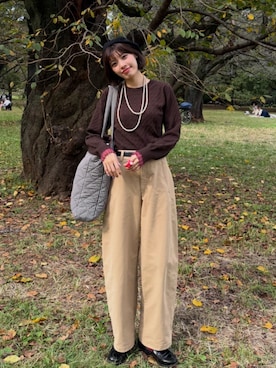 「BONLECILL（ボンルシール）のアイテム」を使った、hinanoさん（レディース・163cm）の秋コーディネート