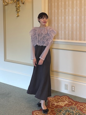 「アイテム（ドレス）」を使った、hinanoさん（レディース・163cm）の秋コーディネート