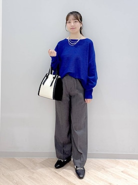 「GLOBAL WORK（グローバルワーク）のふわふわHugmeドルマンプルオーバー/595406（ニット/セーター）」を使った、ぽんちゃんさん（レディース・152cm）の秋コーディネート