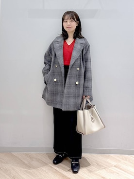 「アイテム（チェスターコート）」を使った、ぽんちゃんさん（レディース・152cm・20代）の秋コーディネート