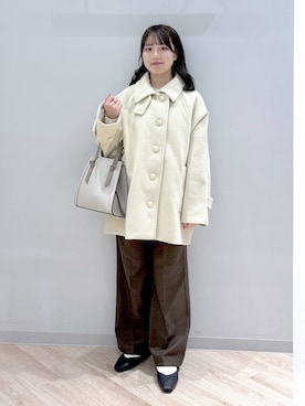 「GLOBAL WORK（グローバルワーク）のふわふわHugmeドルマンプルオーバー/595406（ニット/セーター）」を使った、ぽんちゃんさん（レディース・152cm）の秋コーディネート