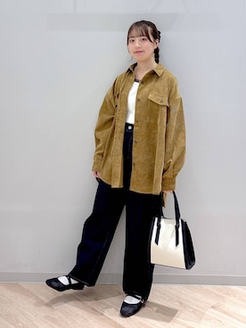 「GLOBAL WORK（グローバルワーク）のGOODデニムバギーパンツ/498388（デニムパンツ）」を使った、ぽんちゃんさん（レディース・152cm・20代）の秋コーディネート