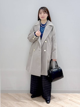 「アイテム（チェスターコート）」を使った、ぽんちゃんさん（レディース・152cm・20代）の秋コーディネート