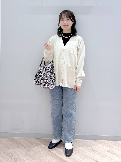 スウェットライクロゴVネックカーディガン/571352（カーディガン