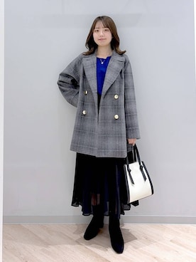 「アイテム（チェスターコート）」を使った、ぽんちゃんさん（レディース・152cm・20代）の冬コーディネート