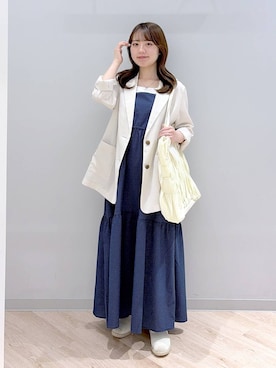 「GLOBAL WORK（グローバルワーク）のアイテム（ジャケット/アウター）」を使った、ぽんちゃんさん（レディース・152cm）の春コーディネート