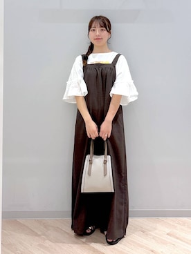 「GLOBAL WORK（グローバルワーク）のアイテム（オールインワン・サロペット）」を使った、ぽんちゃんさん（レディース・152cm）の夏コーディネート