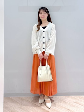 「アイテム（カーディガン/ボレロ）」を使った、ぽんちゃんさん（レディース・152cm）の春コーディネート