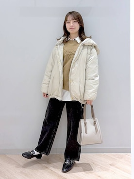 「アイテム（ダウンジャケット/コート）」を使った、ぽんちゃんさん（レディース・152cm・20代）の冬コーディネート