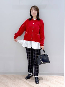 「GLOBAL WORK（グローバルワーク）のあったかウツクシルエットテーパードパンツ/575203（その他パンツ）」を使った、ぽんちゃんさん（レディース・152cm）の秋コーディネート