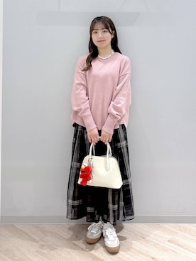 「アイテム（キーホルダー）」を使った、ぽんちゃんさん（レディース・152cm）の秋コーディネート