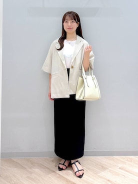 「GLOBAL WORK（グローバルワーク）のアイテム（テーラードジャケット）」を使った、ぽんちゃんさん（レディース・152cm）の夏コーディネート