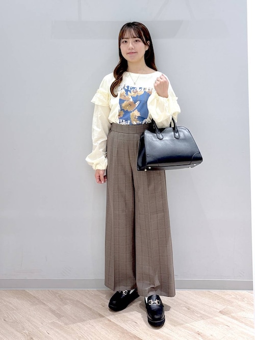 お手入れラクラクセットアップ/ワイドパンツ/498376（スラックス