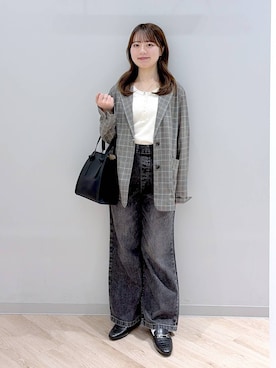 「GLOBAL WORK（グローバルワーク）のアイテム（ジャケット/アウター）」を使った、ぽんちゃんさん（レディース・152cm）の春コーディネート