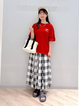 「GLOBAL WORK（グローバルワーク）のBeer＊CAP/571653（キャップ）」を使った、ぽんちゃんさん（レディース・152cm）の夏コーディネート