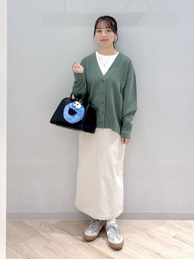 「アイテム（ポーチ）」を使った、ぽんちゃんさん（レディース・152cm）の秋コーディネート
