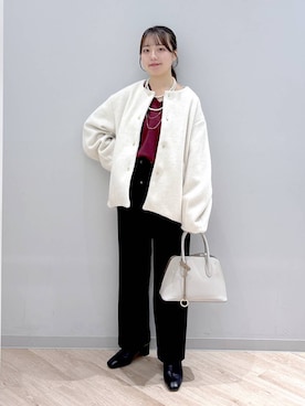 「アイテム（ノーカラーコート）」を使った、ぽんちゃんさん（レディース・152cm・20代）の秋コーディネート