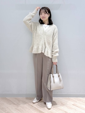 「GLOBAL WORK（グローバルワーク）のアイテム（スラックス）」を使った、ぽんちゃんさん（レディース・152cm）の秋コーディネート