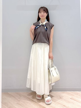 「アイテム（バンダナ/スカーフ）」を使った、ぽんちゃんさん（レディース・152cm・20代）の夏コーディネート