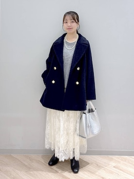 「アイテム（チェスターコート）」を使った、ぽんちゃんさん（レディース・152cm・20代）の秋コーディネート