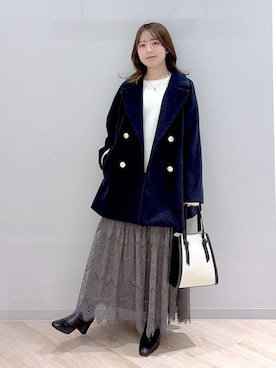 「アイテム（チェスターコート）」を使った、ぽんちゃんさん（レディース・152cm・20代）の冬コーディネート