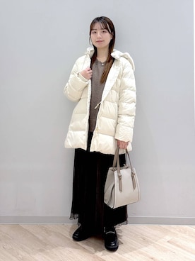 「アイテム（ダウンジャケット/コート）」を使った、ぽんちゃんさん（レディース・152cm・20代）の秋コーディネート