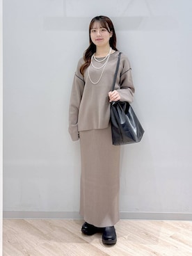 「GLOBAL WORK（グローバルワーク）のアイテム（ワンピース）」を使った、ぽんちゃんさん（レディース・152cm）の秋コーディネート