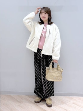 「GLOBAL WORK（グローバルワーク）のアイテム（ブルゾン）」を使った、ぽんちゃんさん（レディース・152cm）の冬コーディネート