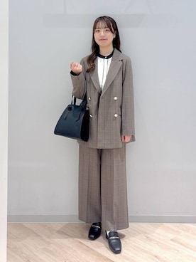 「GLOBAL WORK（グローバルワーク）のアイテム（テーラードジャケット）」を使った、ぽんちゃんさん（レディース・152cm）の秋コーディネート