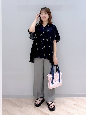 「GLOBAL WORK（グローバルワーク）のアイテム（トップス）」を使った、ぽんちゃんさん（レディース・152cm）の夏コーディネート