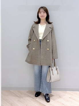 「アイテム（チェスターコート）」を使った、ぽんちゃんさん（レディース・152cm・20代）の秋コーディネート