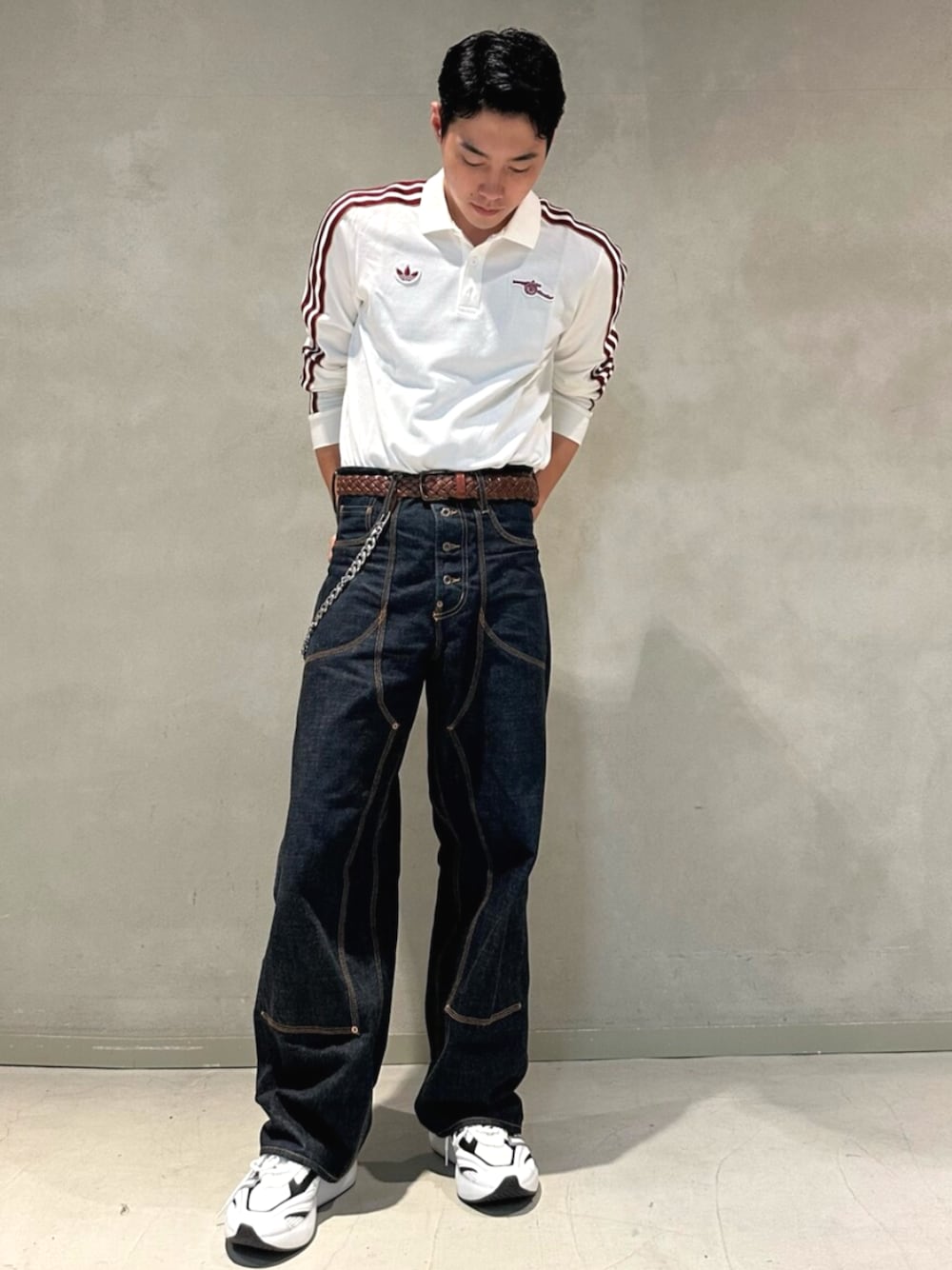 アーセナル テラスアイコン 長袖ポロシャツのアディダスコーデ