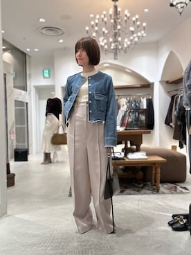 「アイテム（デニムジャケット）」を使った、hosoyaさん（レディース・160cm・30代）の冬コーディネート