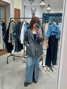 「アイテム（デニムスカート）」を使った、hosoyaさん（レディース・160cm）の秋コーディネート