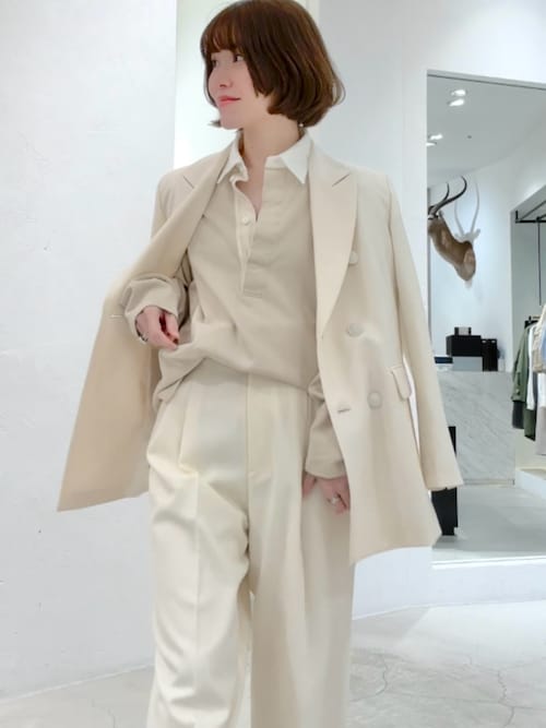 ウィムガゼット　Whim Gazette 25SS　ダブルクロス　タックパンツ Whim Gazette（ウィム ガゼット） スラックス パンツ ワイドタック