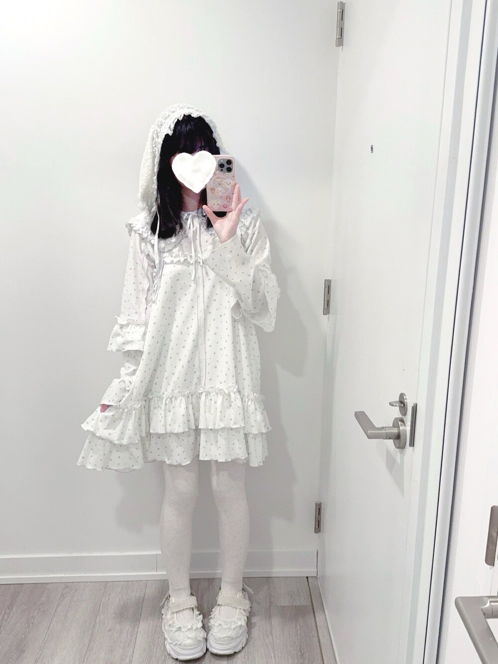 merry jenny（メリージェニー）の「flower waffleトップス（Tシャツ