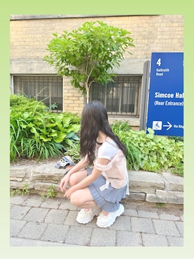 「MERCURYDUO（マーキュリーデュオ）のアイテム」を使った、mikiiiさん（レディース・160cm）の夏コーディネート