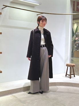 「アイテム（ステンカラーコート）」を使った、Sasakiさん（レディース・166cm）の秋コーディネート