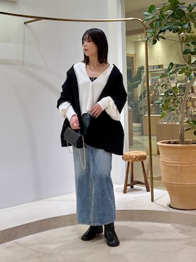 「アイテム（ストール/ショール）」を使った、Sasakiさん（レディース・166cm）の秋コーディネート