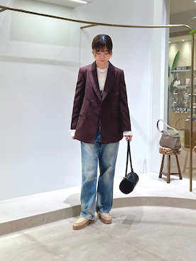 「アイテム（つなぎ/オールインワン）」を使った、佐々木ななさん（レディース・166cm）の秋コーディネート