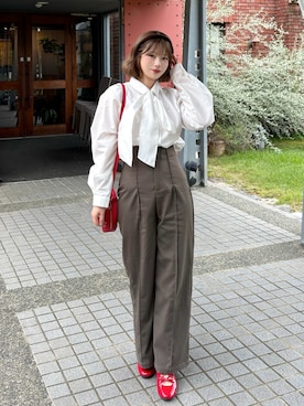 「Louere（ルエレ）のアイテム」を使った、みおさん（レディース・159cm）の秋コーディネート